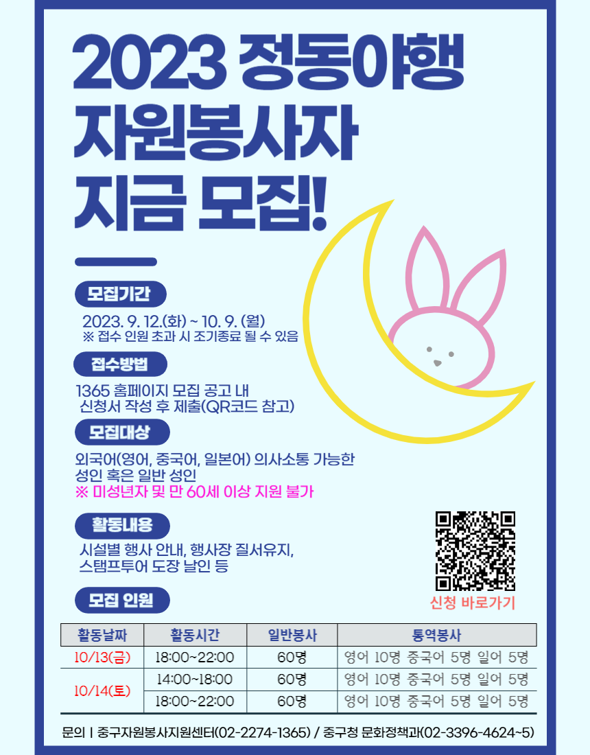 2023 정동야행 자원봉사자 모집